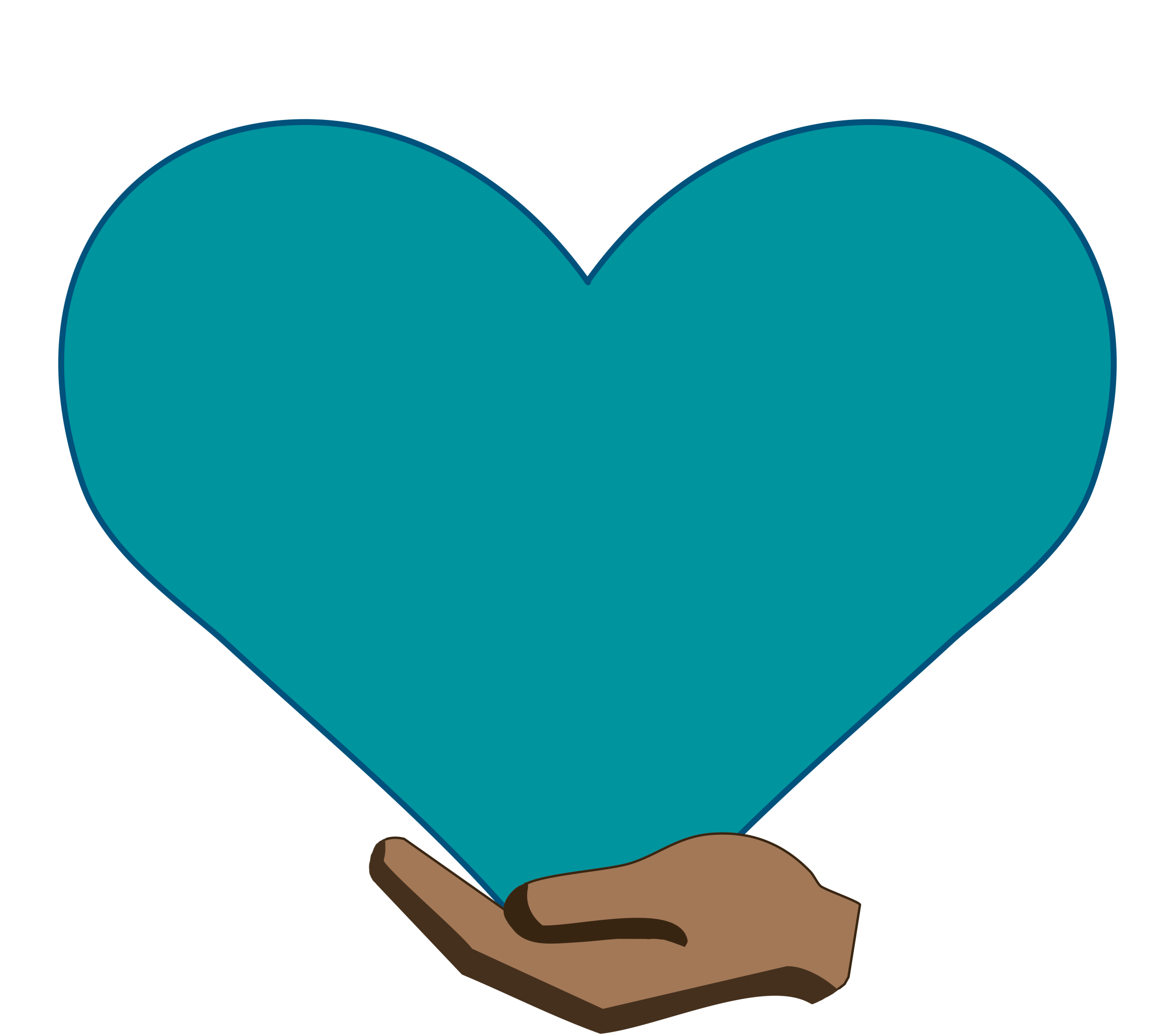 hand holding blue heart
